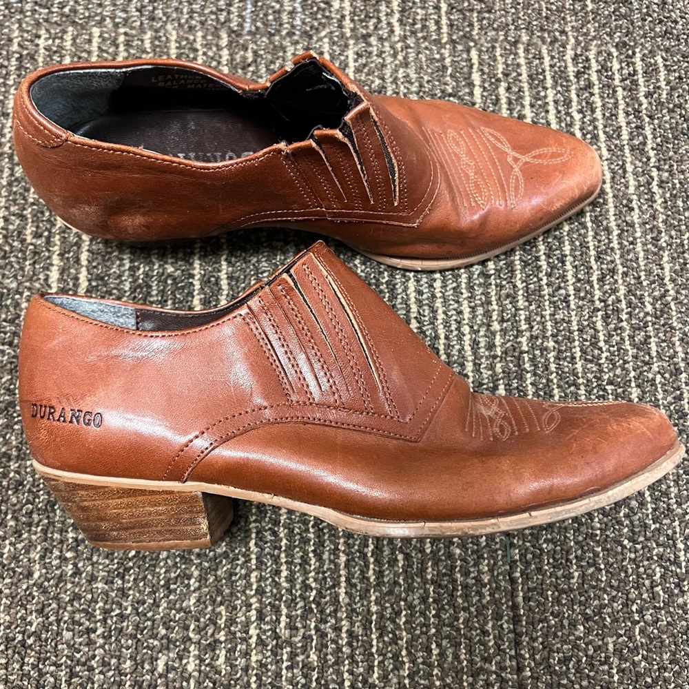 Durango Western Brown Leather Booties Sz 6 women